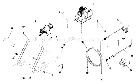 Page A Diagram and Parts List for 9583-0  Briggs and Stratton Pressure Washer